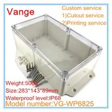 2 шт./лот IP68 водонепроницаемый настенный проект коробка 283*143*89 мм ABS пластик распределительная коробка diy для питания Поддержка оборудования