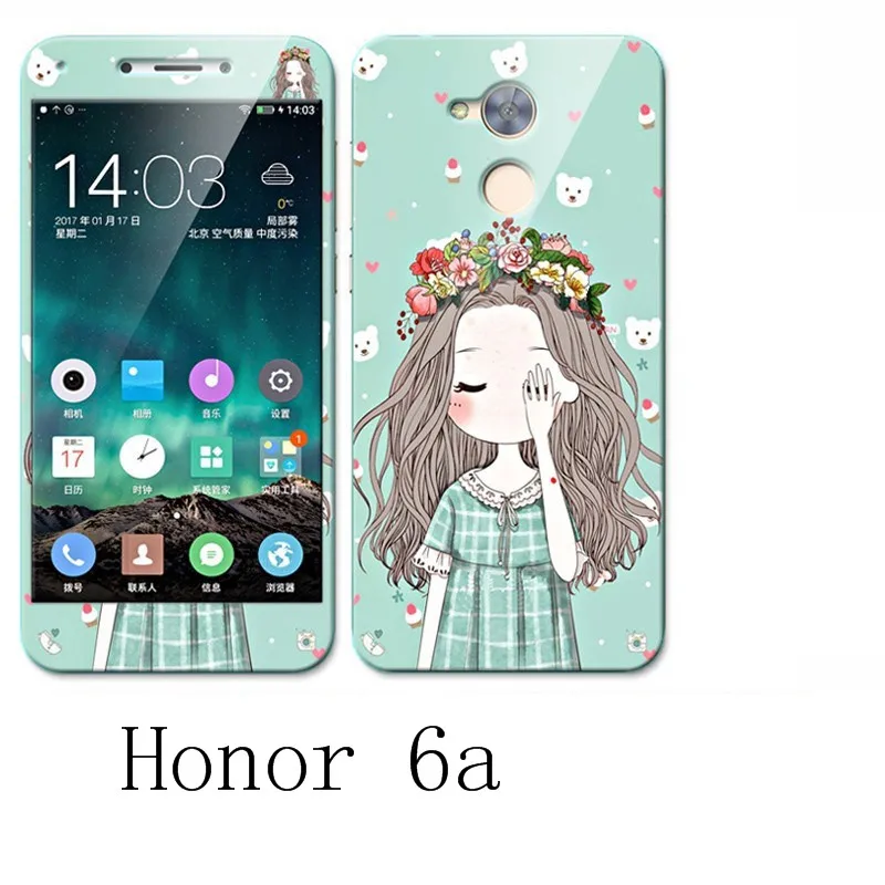 Huawei honor 6a чехол 360 градусов защитный ТПУ чехол+ цветной Интегрированный чехол из закаленного стекла для huawei honor 6a бренд#3088 - Цвет: color as photo