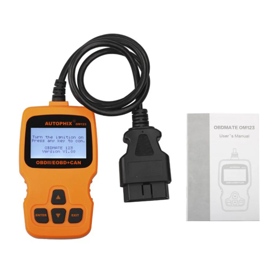 Автоматический сканер Autophix OM123 OBD OBD2 EOBD ручной анализатор двигателя OM 123 автомобильный диагностический инструмент Русский Португальский