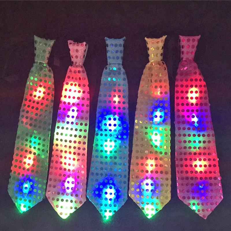 Party Led Party Supplies Christmas Flashing Led Tie Necktie Gift For The New Year Wedding Decoration Party Led Light Accessories (2)