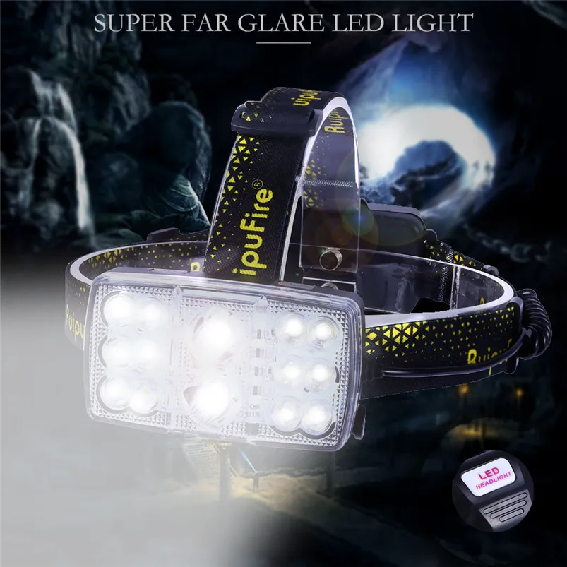 14LED Torch Headlight Rechargeable Headlamp 8 Modes Headlight Waterproofing Head Led Lamp 5000LM Headlamp Zaklamp 35JY1402