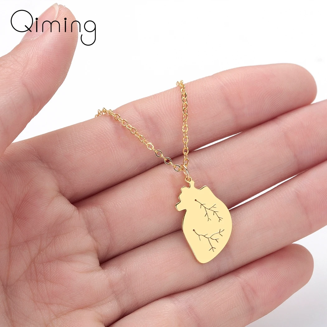 2020 Human Heart Necklace Gold Jewelry 