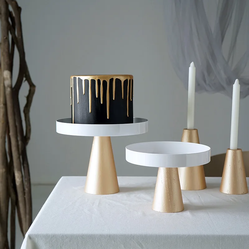 

Sweetgo High Feet Cake Stands Wood Base Ornament Storage Wedding Cake Tools For Fondant Cupcake Home Storage Holders