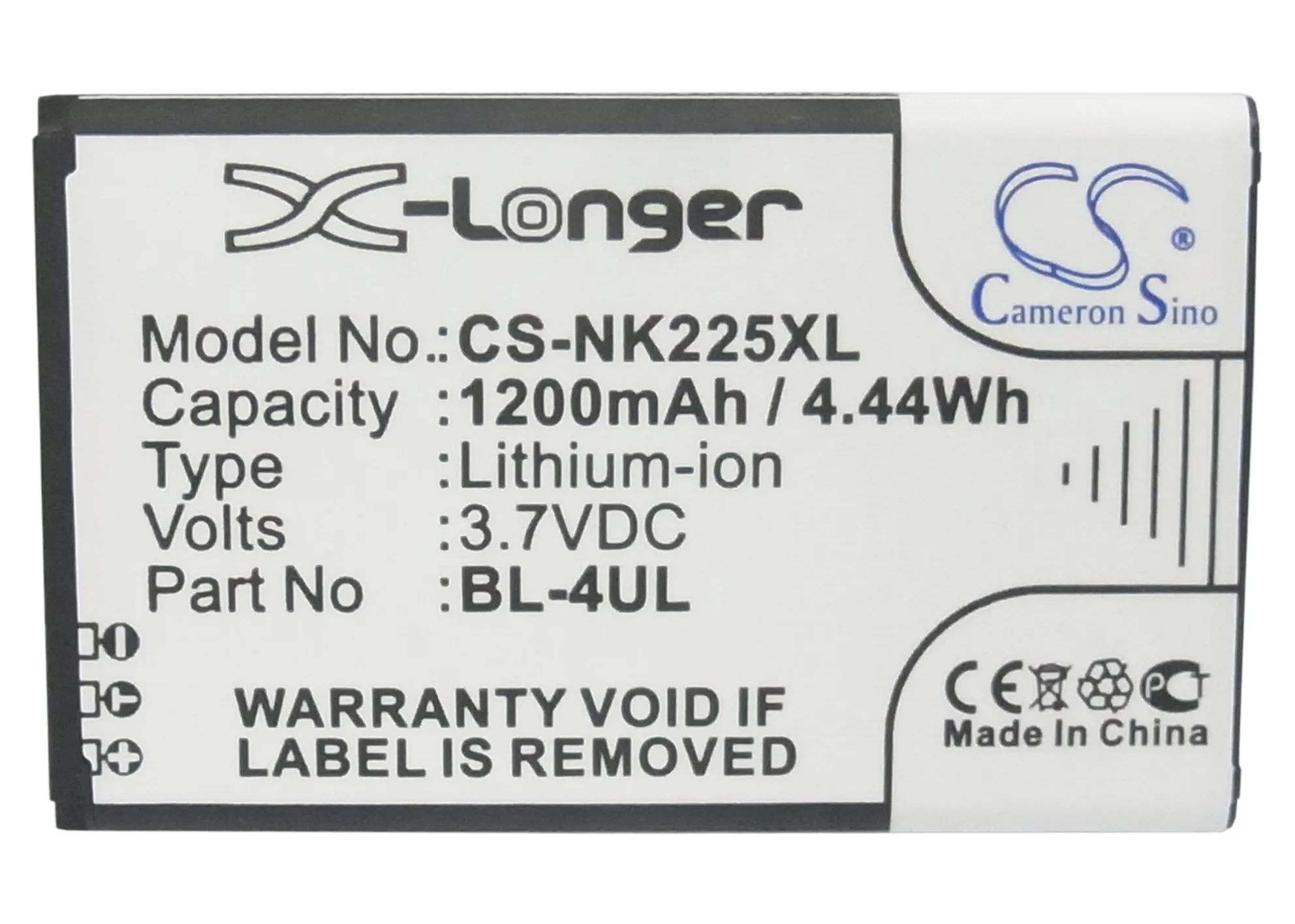 

Cameron Sino 1200mAh Battery BL-4UL for Nokia 3310 2017, Asha 225, New 3310, RM-1012, TA-1008, TA-1030