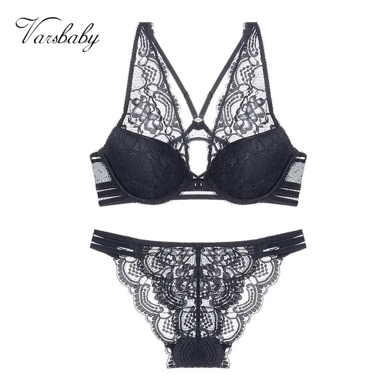 Varsbaby sexy lace deep V front buckle Y line straps slim adjustable