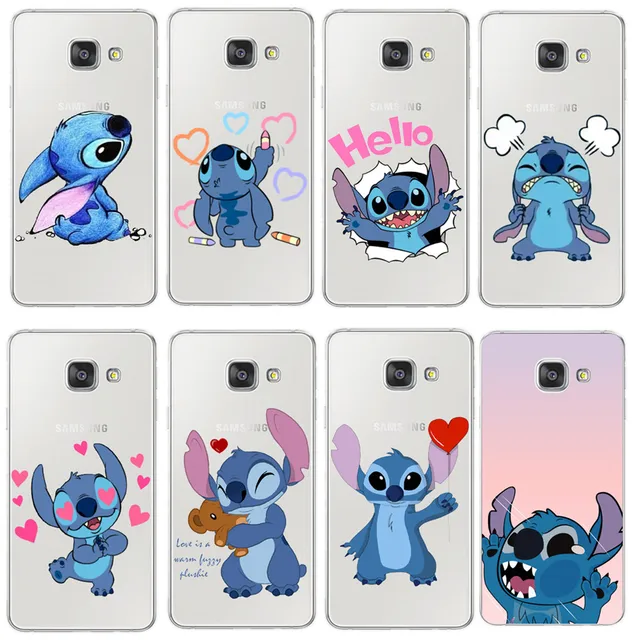 Funny Cute Stitch Cartoon Emoji Case Cover For Samsung S6 S7 Edge S8 Plus A3 A5
