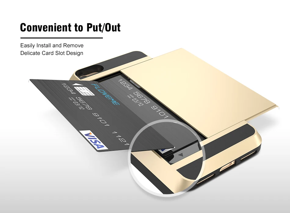 Convienient iphone case card holder