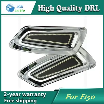 

Free shipping !12V 6000k LED DRL Daytime running light case for Ford Raptor F150 fog lamp frame Fog light Car styling