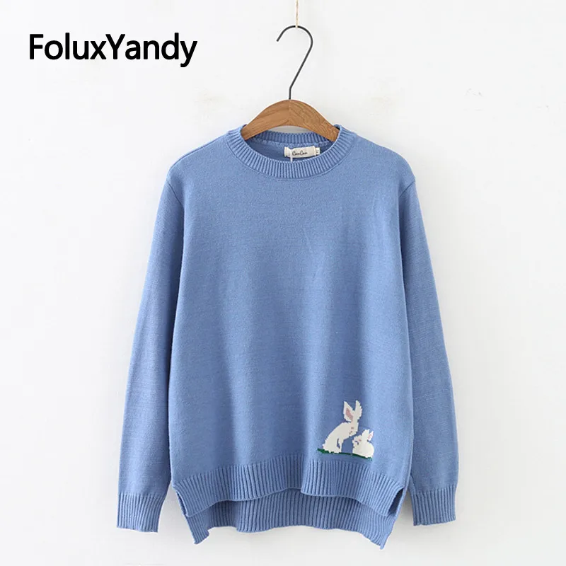 Cartoon Rabbit Sweet Sweater Women Plus Size Loose O-neck Long Sleeve Autumn Knitted Sweater Pullovers SWM1264 Cartoon Rabbit Sweet Sweater Women Plus Size Loose O-neck Long Sleeve Autumn Knitted Sweater Pullovers SWM1264