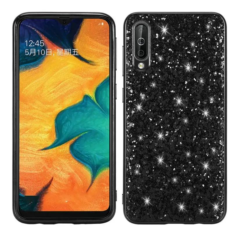 Для samsung A50 A70 чехол с украшениями в виде кристаллов, Цехин, для samsung Galaxy A10 A30 A40 A10S A20S A10E A20E A80 A50S A30S M10