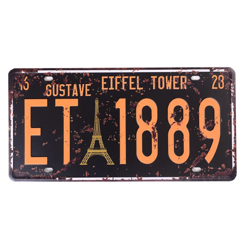 USA Vintage Plate Metal Tin Signs Route 66 Car Number Garage Decor License Plaque Poster Club Wall Pin Up Poster 30*15CM C4