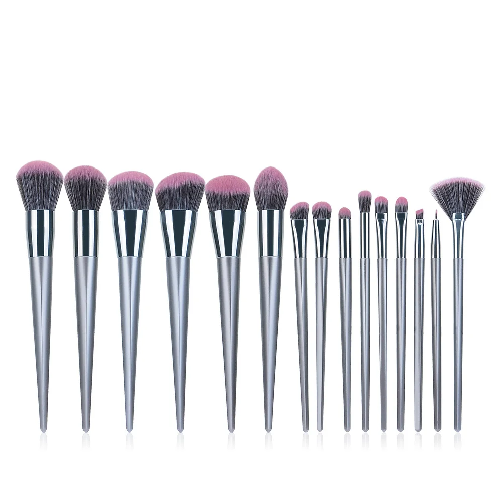 MSQ роскошные 15 шт Pro кисти для макияжа Набор Фонд Eye Liner контур Make Up Brush Наборы градиент синтетические волосы смола ручка - Handle Color: ST15S(3)