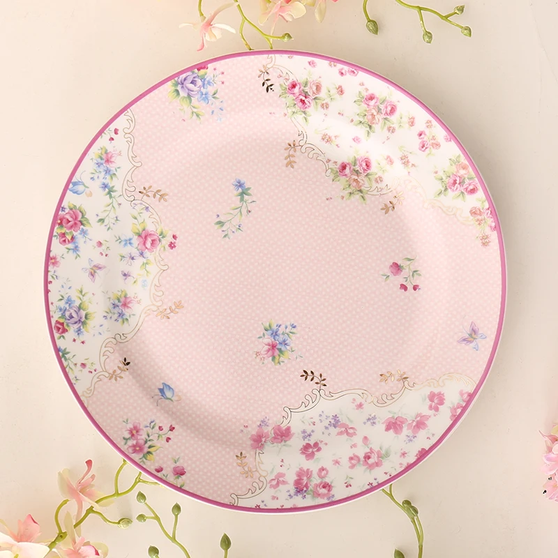 British Pastoral Bone China Plates Dinner Plate Steak Ceramic Tray Cake Dishes Pastry Fruit Dish Tableware Porcelain Dinnerware - Image 4
