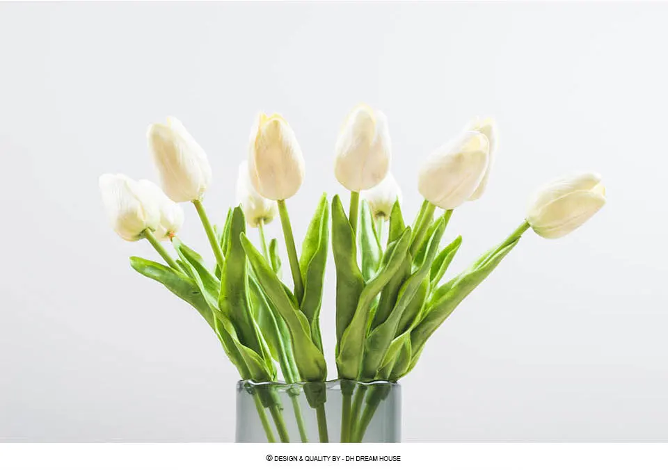 Настоящее сенсорный искусственная PU Tulip стволовых-1" Длина искусственные цветы, декоративные DIY искусственный цветок стены дома рождественские украшения цветы