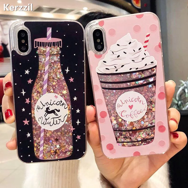 Kerzzil Блестящий жидкий зыбучий песочный чехол для телефона iPhone X 7 8 10 iphone 6S 6 Plus