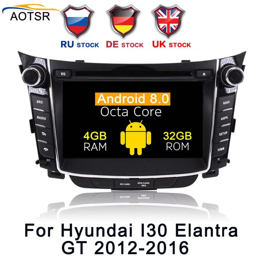 Ips экран Android 8,0 Автомагнитола gps стерео для hyundai I30 Elantra GT 2012 2013 автомобильный dvd-плеер головное устройство 8 ядер