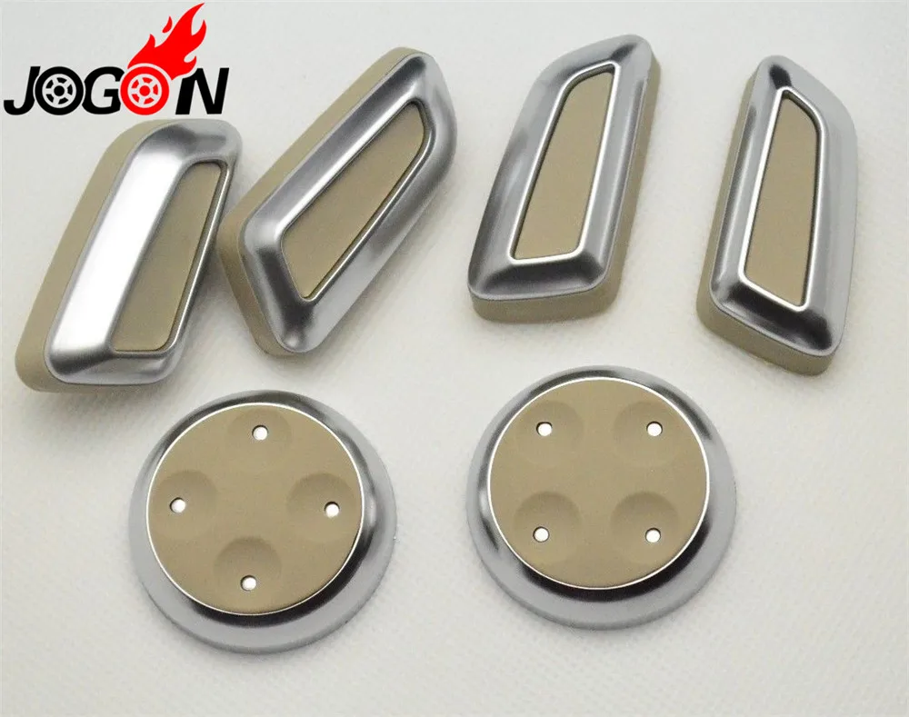 

Black & Beige Car Seat Adjustment Button Switch Sticker For Volkswagen VW Passat CC B7 Tiguan 2010-2015 ABS Chrome