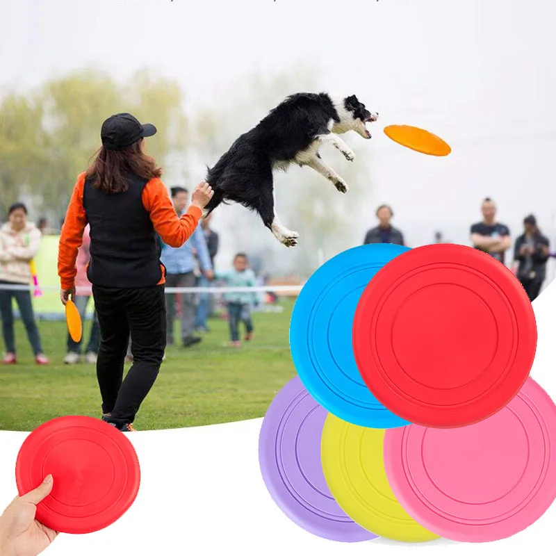 الحيوانات الأليفة لعبة في الهواء الطلق الكلب التدريب المطاط القرص الطائر Frisby التفاعلية الكلب جرو اللعب سلامة تحلق الصحن للكلاب كبيرة الصغير...