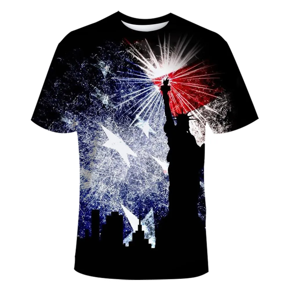 

feitong Men's t shirt camiseta Summer Casual 3D Printed Independence Day T-Shirt Sports Short-Sleeve Top Tee streetwear Clothing