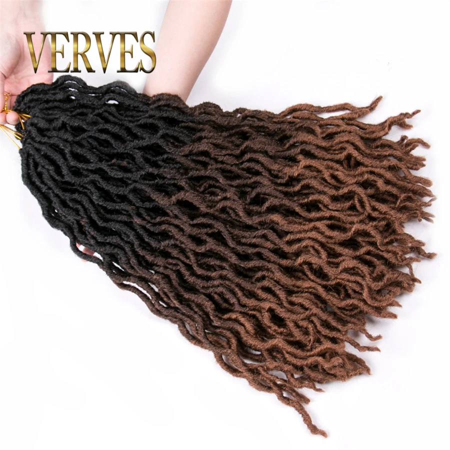 VERVES Faux Locs Curly вязаные косички 20 дюймов 24 корней/упаковка, Locs twist Ombre синтетические косички для наращивания волос черный, коричневый