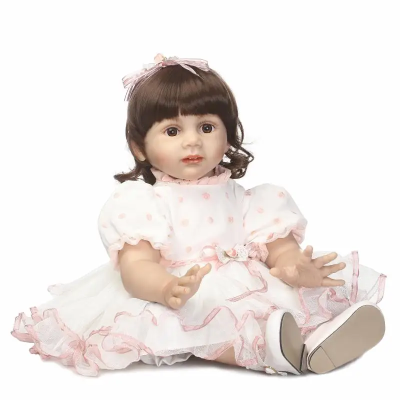 58 см Реалистичного Reborn девушка с довольно юбка принцессы силикона Reborn Baby Куклы для принцессы подарок на день рождения Bebes Reborn