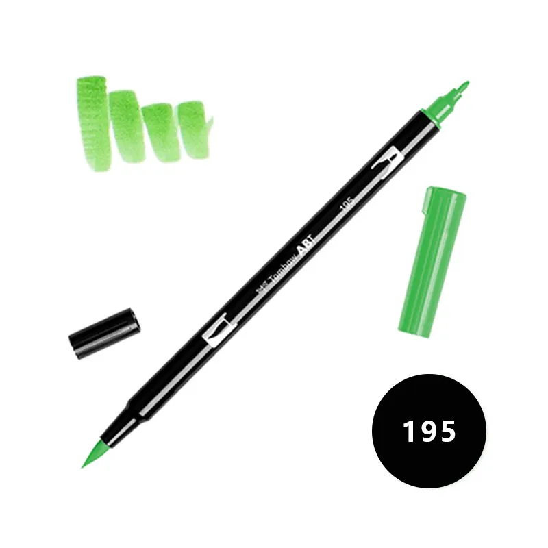 Японская красочная художественная маркерная ручка с двойной головкой, дизайнерская кисть, маркер, ручка, художественные принадлежности для рисования, школьные канцелярские принадлежности, маркеры манги, ручки - Цвет: 195