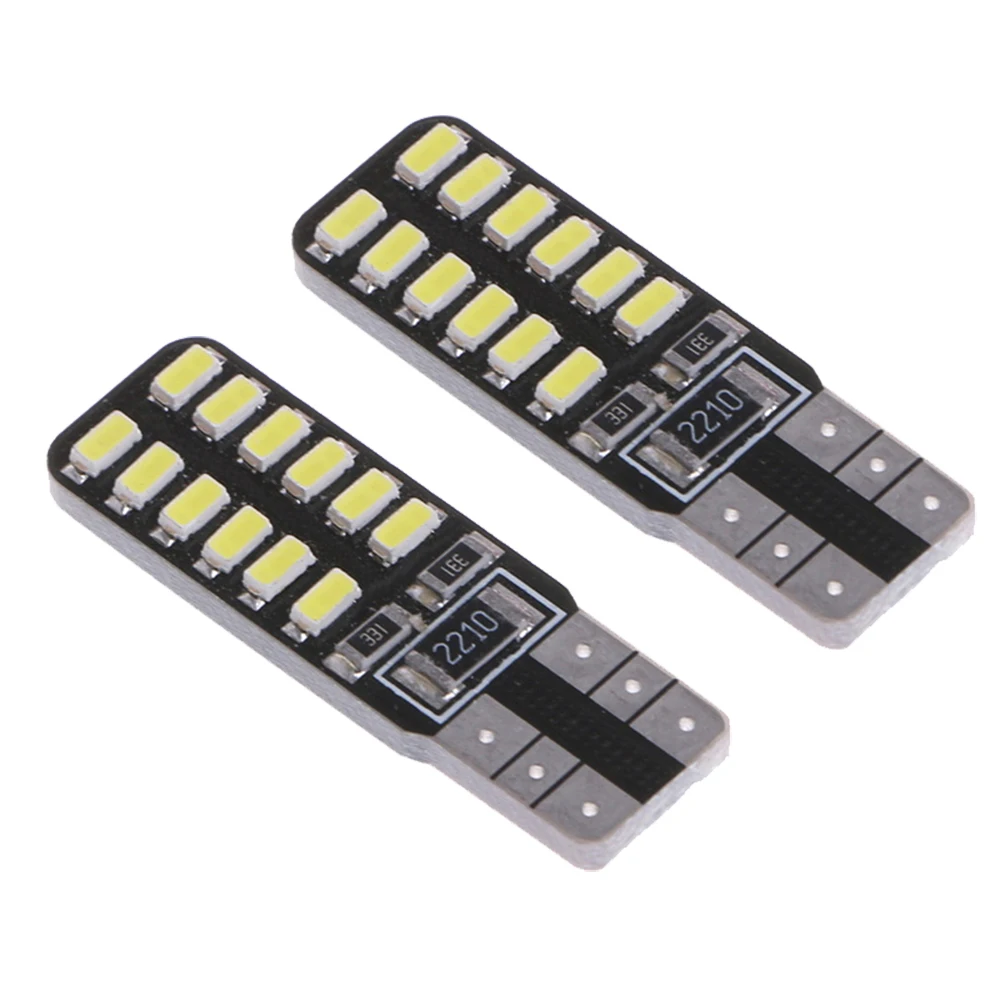 

100X T10 Canbus Led light 3014 W5W 194 T10 24 SMD Bulb No Obc Error Free Wedge Door Side Instrument Bulb Lamp