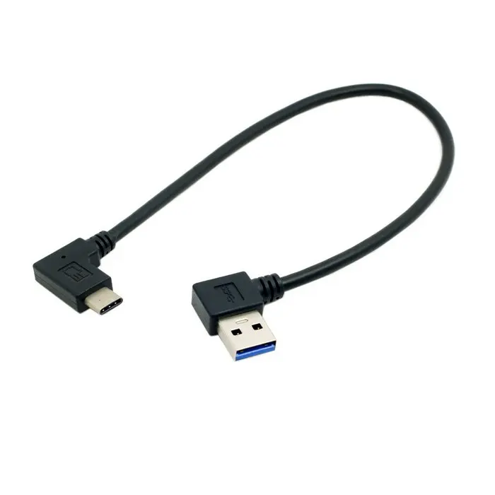 

Reversible USB 3.1 USB-C Angled to 90 Degree Left Angled A Male Data Cable for Tablet & Mobile Phone