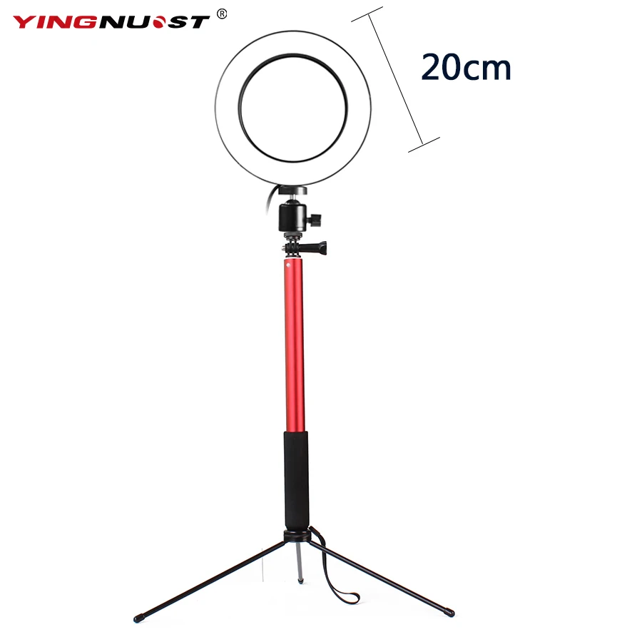 

1.5M Self stick 8" 20cm Dimmable LED Ring Light 3000-6500K Camera Video Lighting for Makeup Beauty Room Ring Fill light