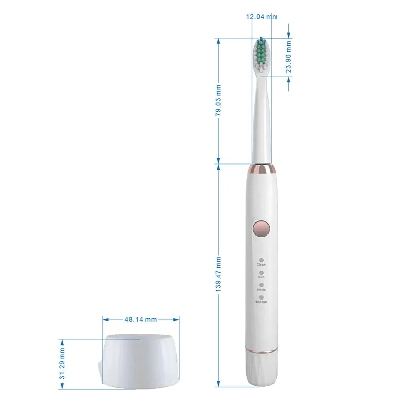 Электрическая зубная щетка Sarmocare M100 IPX7 Водонепроницаемая аккумуляторная батарея портативная ультразвуковая зубная щетка