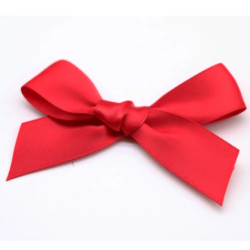 100Pc Pink Satin Ribbon Bow For Scrapbooking Card-making Craft DIY Decoration