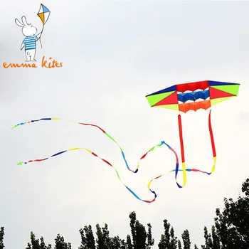

Outdoor Sport Kite Nylon 3D Kite for Adults Single Line Beach Kite Flying with 2pcs 10m Rainbow Kite Tails Kids Children Gift