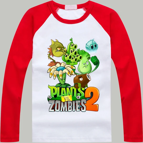 

Children Shirts Spring/Autumn/Winter Plants Vs Zombies Long Sleeve Baby Boys Tops Cotton Cartoon T Shirt Kids Clothes Girls Tops