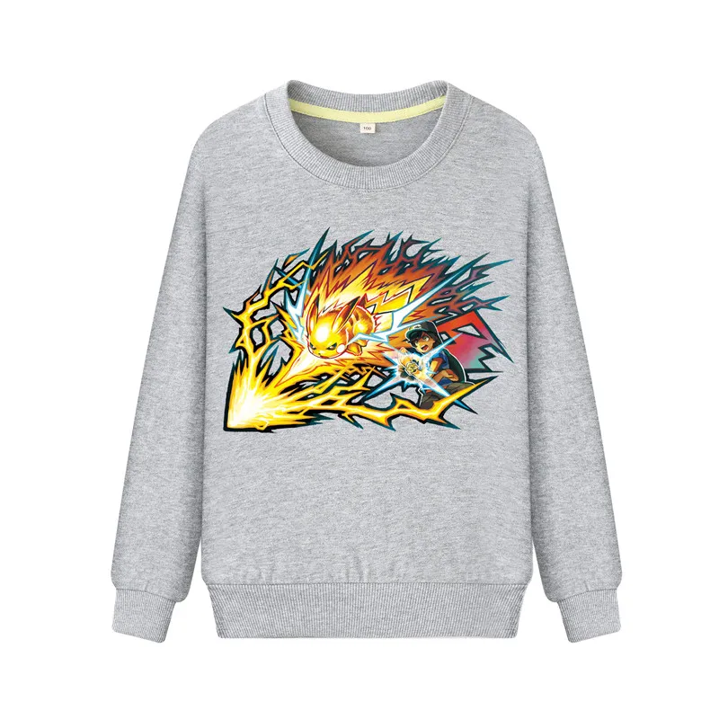 

Boys Girls Baby Cartoon Pokemon Hoodies Clothes Child Spring Long Sleeve Thin Sweatshirts Kids Pullover Pink Casual Coats DZ098