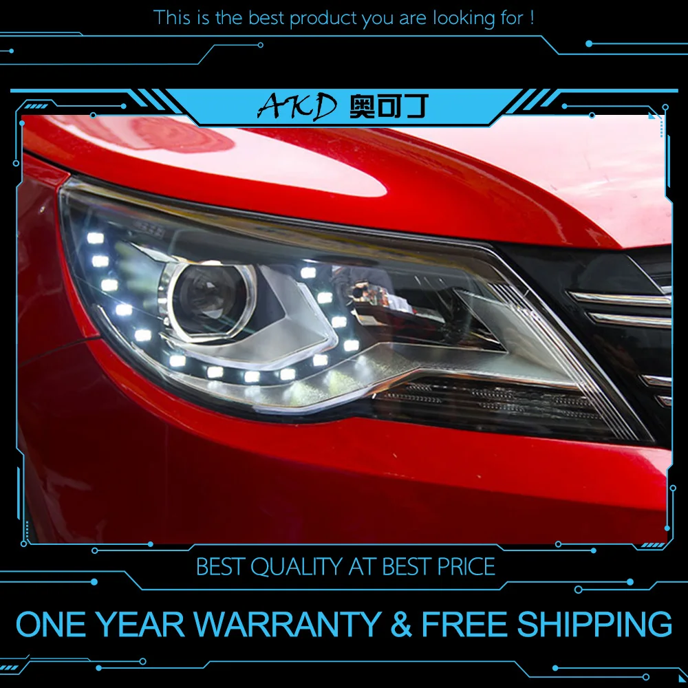 

AKD tuning cars Headlight For VW Tiguan 2010 Headlights LED DRL Running lights Bi-Xenon Beam Fog lights angel eyes Auto levels