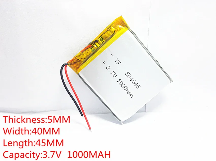 Polymer battery 1000 mah 3.7 V 504045 smart home MP3 speakers Li-ion battery for dvr,GPS,mp3,mp4,cell phone,speaker