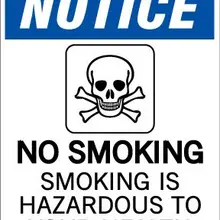 Уведомления не курить, 4x5 дюймов, самоклеющиеся этикетки, код товара PL17