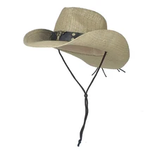 Женская и мужская соломенная летняя западная ковбойская шляпа с панк-брендом Sombrero Hombre пляжная ковбойская Джаз Солнцезащитная Панама размер 56-58 см