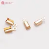 (31903)10PCS 11*3.5MM 24K Champagne Gold Color Brass Rope Ends Fastener Clasps Crimp Clasps High Quality Diy Jewelry Accessories ► Photo 2/2