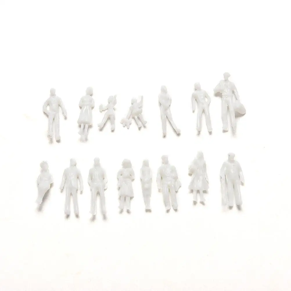 100 Pcs/set DIY Toys White Model People Figure 1:100 Scale Mini Unpainted For Train Passengers diy barbie house