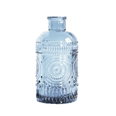 Миниатюрная креативная стеклянная ваза для декора настольная прозрачная Цветочная ваза Террариум гидропонный контейнер Свадебный декор - Цвет: C3 Sky blue 60x125mm