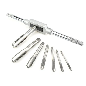 

THGS 8 in 1 Tap Tool Set Thread Metric Machine Hand Screw Thread Plug Taps Set
