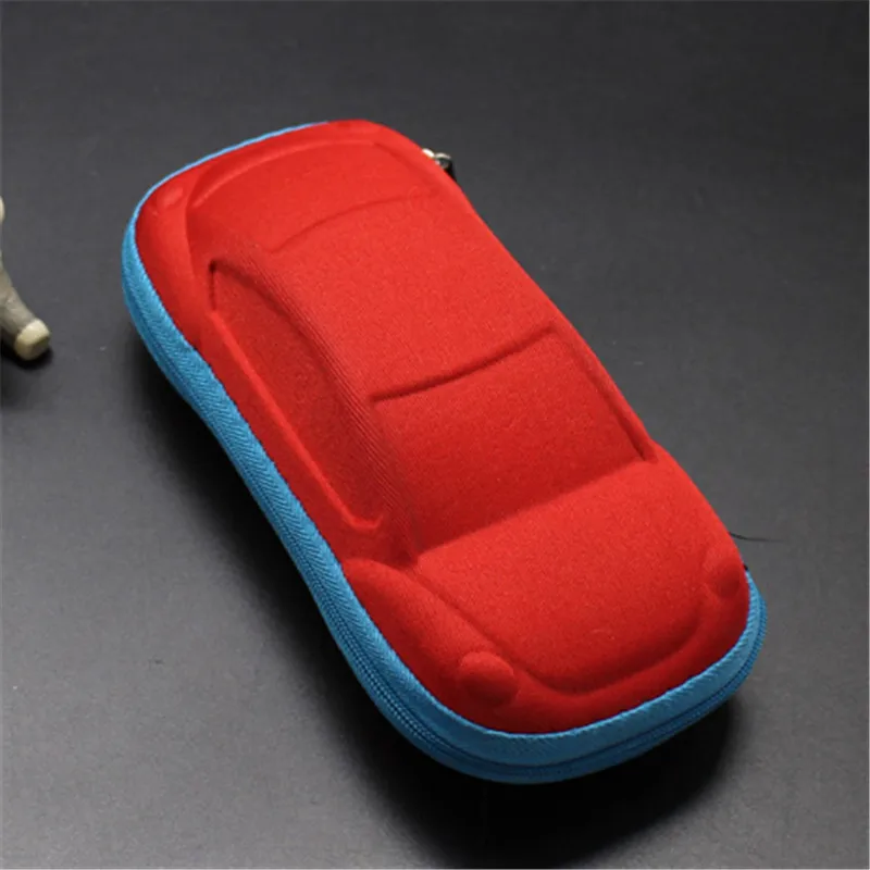 iboode Cute Cartoon Car Shape Glasses Case For Kids Sunglasses Eyeglasses Lovely Zipper Sun Glasses Holder Box Bag Protector