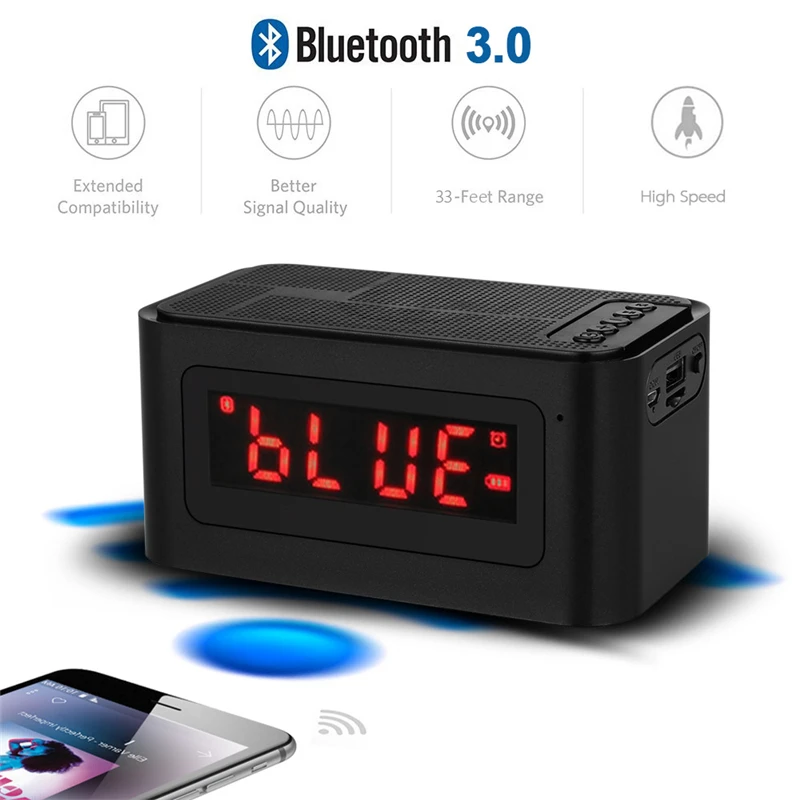 Беспроводной портативный мини Bluetooth динамик со светодиодный стерео Бумбокс altavoz Поддержка TF карты FM caixa de som Будильник MP3-плеер
