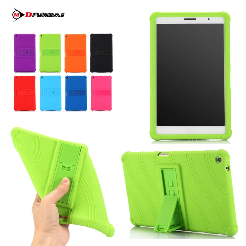

MDFUNDAS Wave Silicon Kickstand Soft Shell For Huawei Mediapad T3 8.0 Protective Skin Cover For Case Huawei T3 8 KOB-L09 KOB-W09