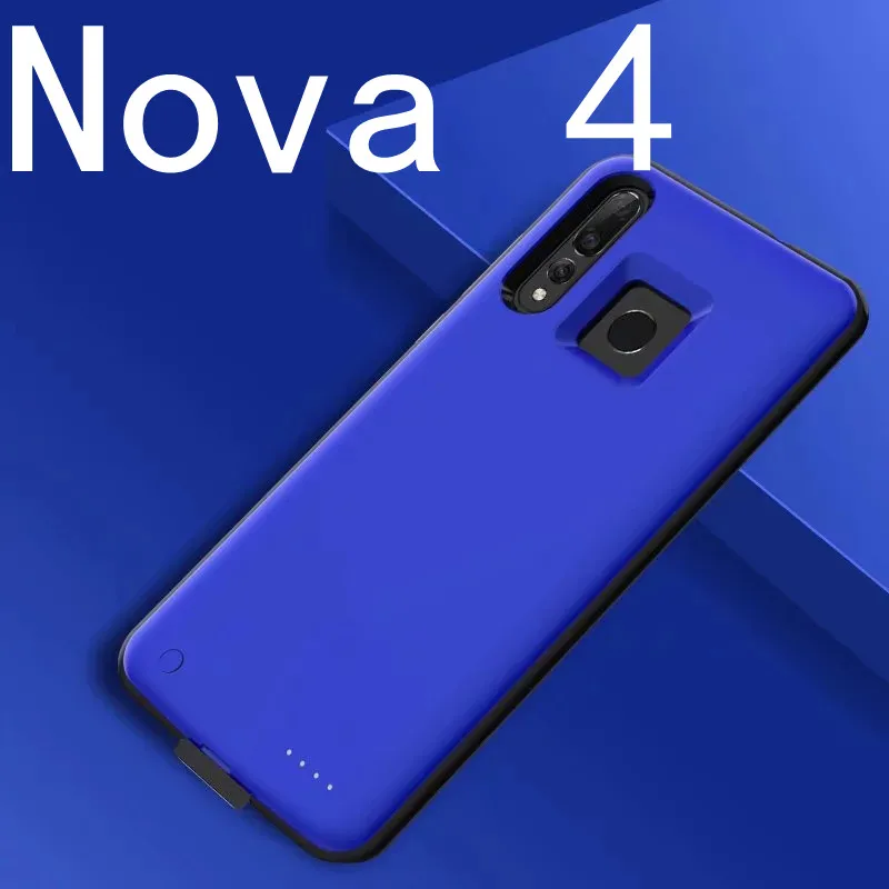 Для huawei Nova 4 4e тонкий противоударный чехол для зарядного устройства для huawei P30 Pro Lite Honor View V20 запасной внешний аккумулятор задняя крышка - Цвет: Nova 4-Blue