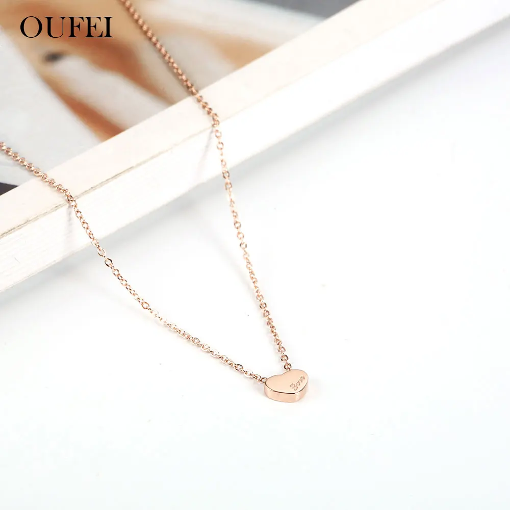 

OUFEI Heart Pendant Necklace Stainless Steel Jewelry For Woman Vogue 2019 Jewelry Accessories Bohemian Gifts For Women
