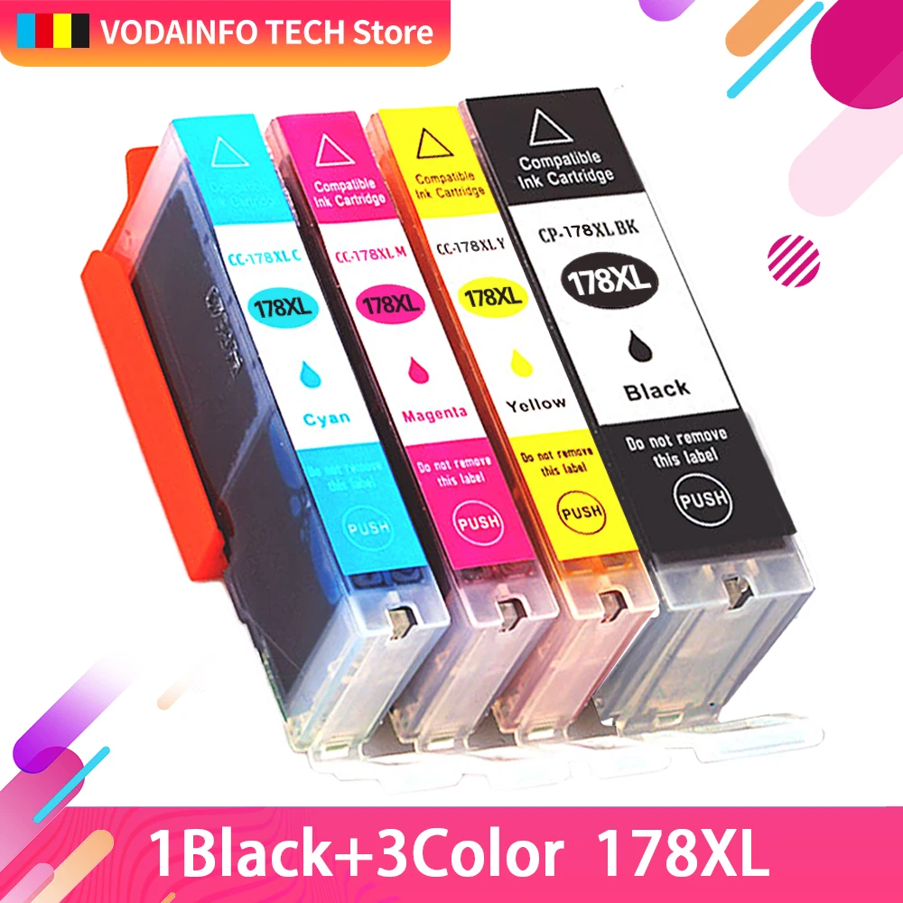 Чернильный картридж QSYRAINBOW совместимый с принтером HP 178 178XL Photosmart