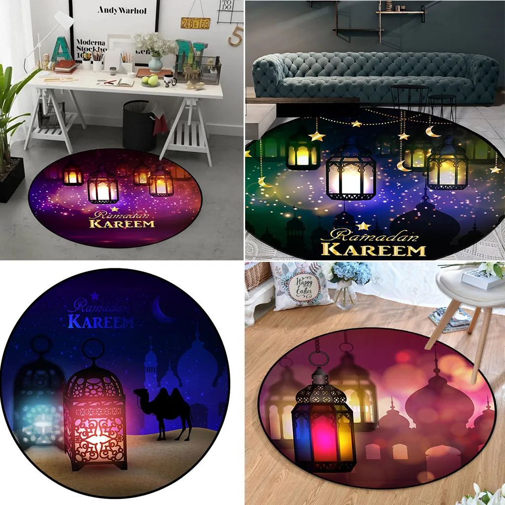Home Garden Home Decor Circle Area With Star And Moon Ramadan Round Area Rug Carpet 60cm Rudisbakery Com