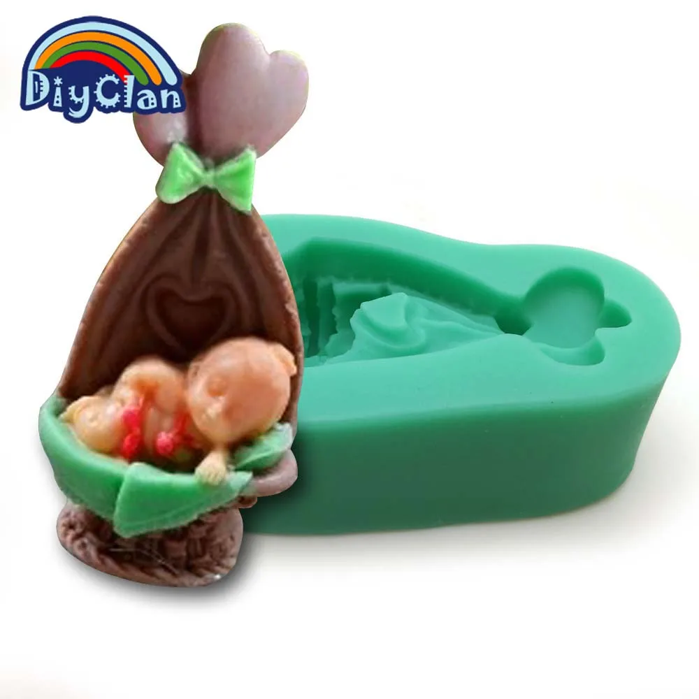 

Food-grade baby silicone fondant cake molds handmade bebe Chocolate soap cake tools Mother's Day baking resin form S0105BB25